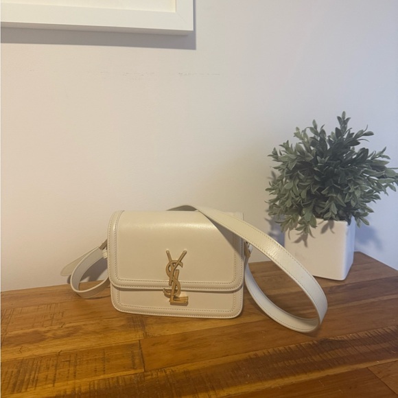Yves Saint Laurent Cream White Solferino Small Satchel Box Leather - Picture 4 of 12